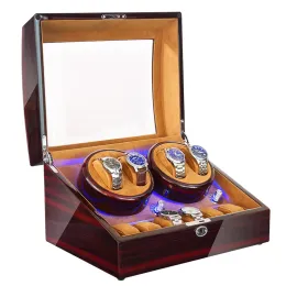 KITS Mechanical Watch Winder Box Movement Silent Automatic Automatic Watch Watch Winders Motor Watch Watches Expressics Torkes مع قفل