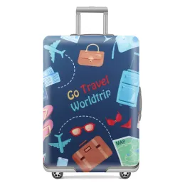 Tillbehör tjock elastisk tecknad bagage skyddande täcke dragkedja för 1832 tum elastisk resväska täcker dammtät resväska skydd
