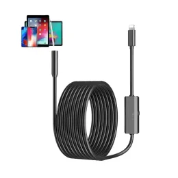 Câmeras de 8,0 mm de câmera de endoscópio de lente dupla 1080p Soft/Hard Cable de inspeção de inspeção de inspeção de esgoto da câmera Borescope para iOS para iOS