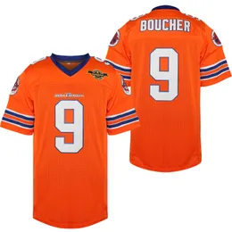 Mass the waterboy filme futebol camisa 9 bobby boucher todos costurados jerseys de futebol branco frete rápido laranja rápido s-xxxl