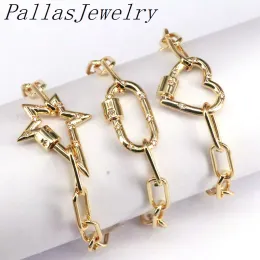 Strands 5pcs Fashion Cz Cz Class Charm Bracciale, cuore / stella / forma ovale CZ CAMPO CHANNO CATERA REGOLABILE Bracciale