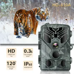 كاميرات صيد الكاميرا مصاصة صور 20MP 1080p للحياة البرية Trail Light Vision Cameras Wireless Hunting Scouting Game Cam HC810A