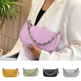 Shoulder Bags 2024 Fashion Chain Handbag Exquisite Shopping Bag Retro Casual Women Totes Female Leather Solid Color Alligator