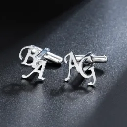 Links Custom Name Cufflinks Men/Customized Letter Cufflinks With Logo Father's Day Gift Jewelry Custom Cufflink With Initial For Groom