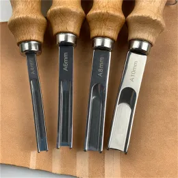 Leathercraft Practical Leather Craft Edge Beveler Skiving Beveling Knife DIY Cutting Hand Craft Tools With Wood Handle A4mm A6mm A8mm A10mm