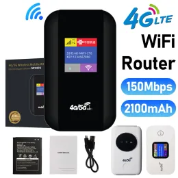 Routers 4G LTE WiFi Router Portable Pocket Mobile Hotspot 2100mAh 150Mbps Wireless Router with SIM Card Slot Repeater for Outdoor Home