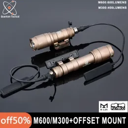 Scopes Surefir M600C Flashlight M300A TATTICAL SCOUT LIGHT Keymod Mlok Offset Adaptive Monte APR15 Base lampada a caccia di soft