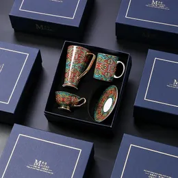 Изысканная подарочная коробка для кофейной чашки высокая красота премиум -класса британская послеобеденная чайная тарелка Кубки кружки 240418