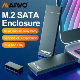 エンクロージャーMaiwo M.2 SATAモバイルハードドライブボックスSATAからUSB 3.0インターフェースSSDソリッドステートドライブボックスラップトップM2アラルミン