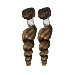 2 pacotes P4/27 Ondas profundas retas de onda de água curly onda de água dupla de trama dupla da Malásia 100% de produtos para o cabelo humano de 10-32 polegadas cor de piano