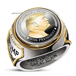 Статуя Трампа памятные кольца Men Coin High Party Suporter Punk Jewelry Pired 0422