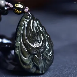 Связанные браслеты натуральный цвет оверян -сказочный кулон мифический кристалл резные заживление драгоценный камень Fengshui Подарок 40x27x12mm