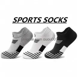 Sports Socks 3 Casais/Party Men Basketball Outdoor Running Runção fina de futebol fino adequado seco curto compressão L221026 DROP DRESA DHTDL