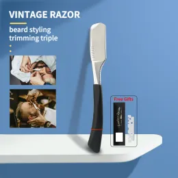 Blade Professional Razor in acciaio inossidabile inossidabile classico rasatura dritta Blade per rasoio per uomo per la barba per cure per la barba Strumenti di styling della barba