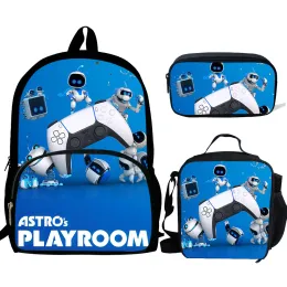 Väskor 3st Mokila Astros Playroom Print ryggsäck för pojkar flickor skolväskor barn mönster bokväska barn skolväska pack