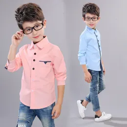 T-shirt marchio Spring Autumn Kids Shirts Shirts for Boys Cotton Cashing Children Cashing Boys Boys Sports School Uniform Shirts