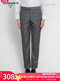 Tnom biohe tb calças casuais masculas nova versão coreana calças de terno de negócios belos fit para calças jovens e de meia idade