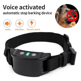 Collars Dog Training Collar Antibarking Collar Automatic Anti Bark Dog Collar USB Rechargeable Dog Trainer Electric Shock Beep