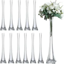 Bottles Craft And Party Pack Of 12 Eiffel Tower Vases Centerpiece For Flower Wedding Decoration. (20" Clear)