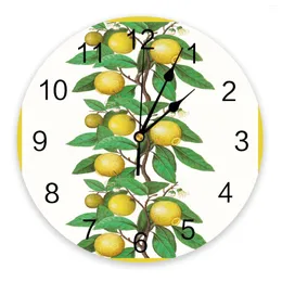 Relógios de parede folhas de frutas relógio para decoração moderna decoração de casa adolescente agulha de agulha de penduramento