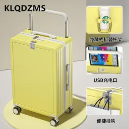 أمتعة KLQDZMS 20 "22" 24 "26 بوصة سفر حقيبة الكمبيوتر الشخصي للرجال العربات العربات القضية