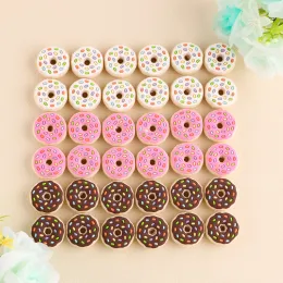 Kolyeler Kovict 50200pcs Yeni Mini Donut Silikon Boncuklar Gıda Sınıfı Fokal Boncuk Mücevher Yapımı DIY Emzik Zinciri Kolye Aksesuarları