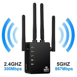 Routers Wireless Wifi Router Repeater 1200mbps 2.4G/ 5G Dual Band WiFi Signal Bridge Amplifier AC1200 Network Range Extender RJ45