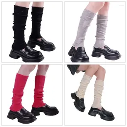 Mulheres meias Rib Knit Boot Buffs Tampa da perna y2k harajuku angustiado Aquecedores rasgados por atacado