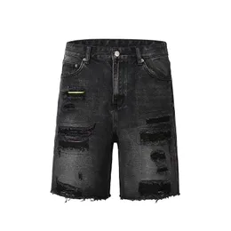 Calça de short jeans Men calças de jeans preto jeans curtos retos