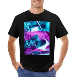 Tanque de tanques masculinos azul e roxo camiseta coreana de moda coreana Camiseta dos homens de manga longa camisas de manga longa