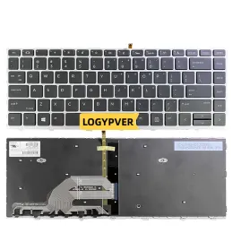 لغة لوحات المفاتيح لـ HP Probook 430 440 445 G5 Black Silver Backlit Langlishptop Beyboard SG8771040A US English