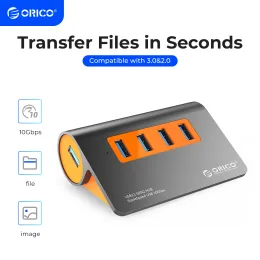 Hubs orico USB 3.2 10 Gbps Hub alluminio PD60W Tipo di ricarica C OTG Splitter con adattatore di alimentazione da 24 V per accessori per computer PC MacBook