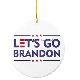 Juldekorationer låter gå Brandon akrylhängen ornament fjd pendel Xmas Tree Hanging Party Gift 18 Styles Drop Delivery Home DHA7U