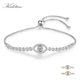 Pulseiras pulseiras de tênis para mulheres Lucky Evil Eye 925 Sterling Silver Bracelet Men Jóias Boho Cadeia de caixa ajustável 10 "Melhor amigo