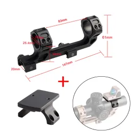 Scopes One Piece Tactical Rifle Scope Mounts Cantilever 25.4mm/30mm Double Rings Picatinny With Adapter Mount for Red Dot Hunting Sight