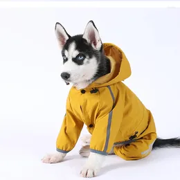 Odzież dla psów duże i średniej wielkości odblaskowe Mackintosh Waterproof Waterproof Got Got Puppy Ubrania Rainy Day Bezpieczeństwo