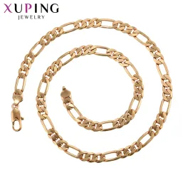 Halsband xuping smyckebutik enkel 60 cm guldfärg enkel charm lång halsband för män kvinnor gåva smycken gåvor 45522