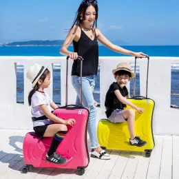 Valigia per bambini per bambini bagagli su ruote per bambini da 20/24 pollici di viaggio per viaggi da viaggio in legno Cavatta da carrello per cavalli da viaggio per bambini Valisa