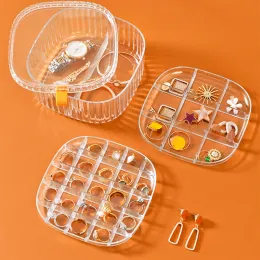 Necklaces Multilayer Jewelry Storage Case Ring Earring Necklace Watch Box Divider Small Clear Plastic Organizer Display Carrying Cases