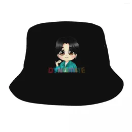 Berets Streetwear Dynamite Chibi K- Bucket Hats Unisex Outdoor Sport KPOP Korean Style Music Fisherman Hat Vocation Getaway Headwear