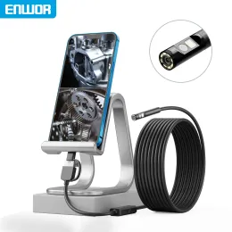 Kameralar Enwor 3.9mm Android Endoskop Kamera IP68 Su Geçirmez Tek Çift Lens 1080p Kamera Typec 3in1 Rijit Kablo Borescope 8mm