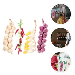 Decorative Flowers Simulated Garlic Hanging Skewers Farmhouse Ornament Kitchen Decorations Yellow Onion