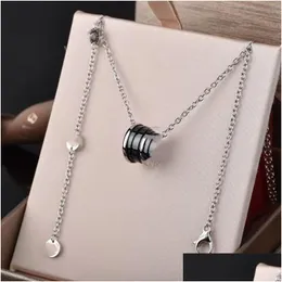 Andra smyckesuppsättningar Designer Diy Charm Heart Pendant Necklace Armband Stud Earring Ring Set Sterlling Sier European Men Women Valentin Dhlbd