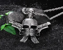 Nuovo Men039s Abitaggio Accessorio in acciaio inossidabile di alta qualità Skull Cool Punk Punk Gothic Neckic Biker Jewelry3484011