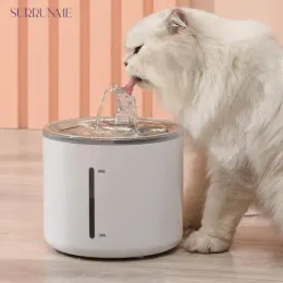 أجهزة تنقية Surrunme 2.6L Automatic Cat Water Fountain Pet Love Love Dring Water و Filter Cleaning Dog Drinker Dispenser مع مستشعر