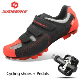 履物サイドバイクMTBサイクリングシューズサイクリングアスレチックプロフェッショナルサイクリングシューズとMTBペダルを含むペダルセット