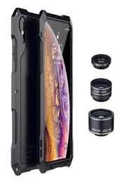 Phone Case Lens for iPhone XS Max Metal Frame Protective Case with 3 Separate External Camera Lens 120° Wideangle Fisheye Macro P8150310