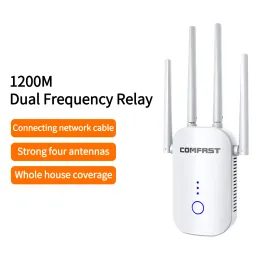 라우터 Wi -Fi Extender 1200mbps 무선 Wi Fi 리피터 듀얼 밴드 2.45GHz WI FI 라우터 장거리 부스터 4 안테나 Wi -Fi 앰프 도구