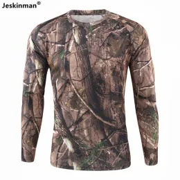 Schuhe Neue Männer im Freien bionische Tarnung Jagd Jagd Fischerei Unterhemd atmungsaktives Quickdry Longsleeve Hemd Taktisches schlankes Hemd