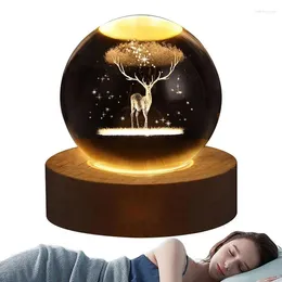 Dekoratif figürinler LED Gece Işık Milkyway Galaxy Solar Sistemi Kristal Top Çocuklar Lamba Yatak Odası Ortam Yaratıcı Hediye